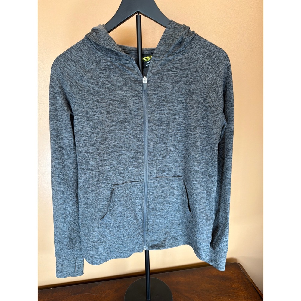 Athletic Works Mens Small 4-6 Charcoal Heather Gray Full Zip Hooded Sweatshirt